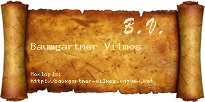 Baumgartner Vilmos névjegykártya